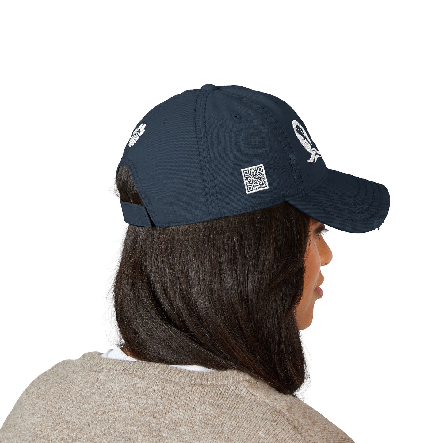 Coastal Critter Distressed Dad Hat, Embroidered