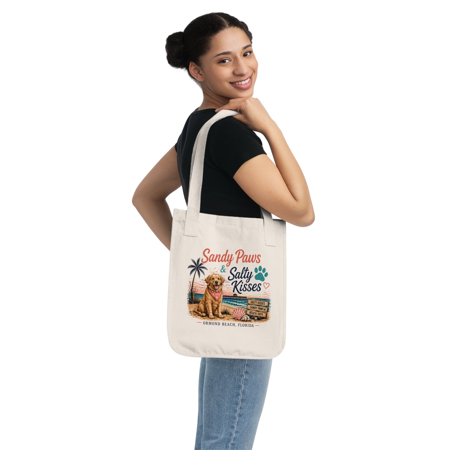 Sandy Paws & Salty Kisses | Coastal Beach Tote