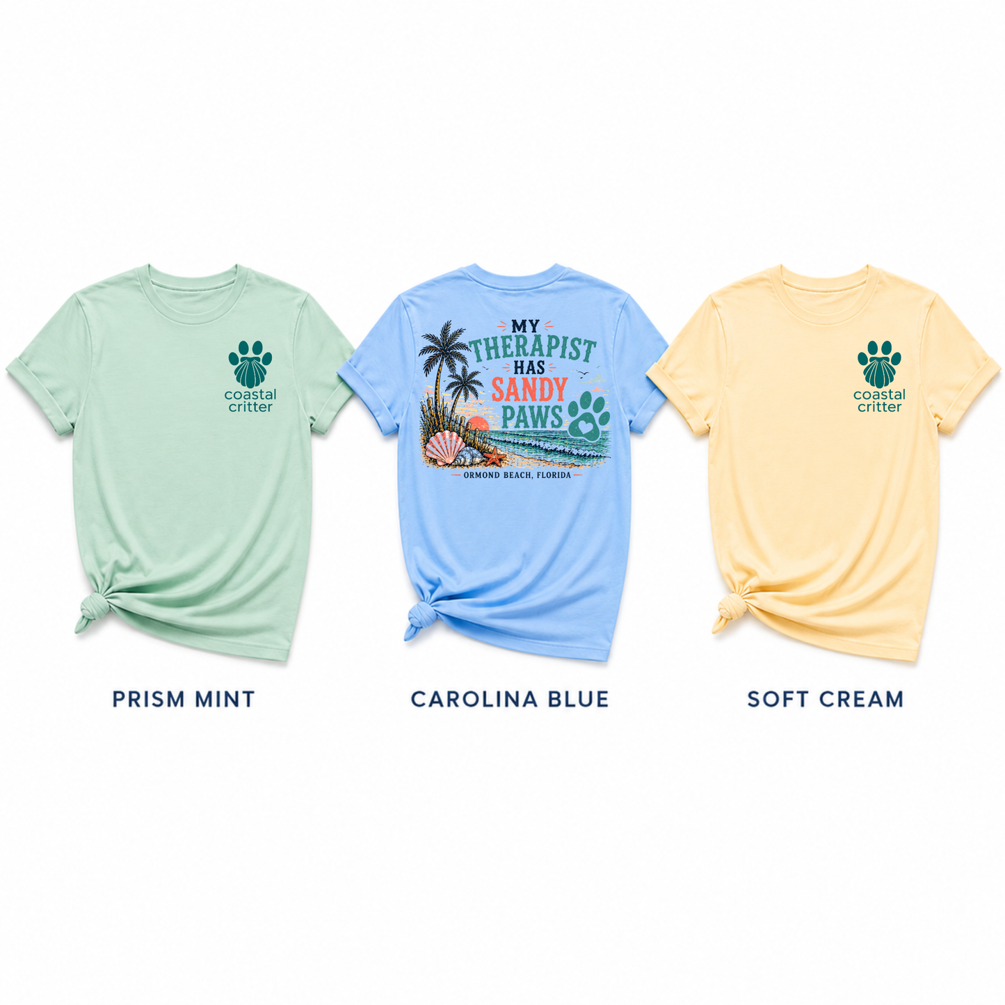 My Therapist Has Sandy Paws | Coastal Beach Dog Tee