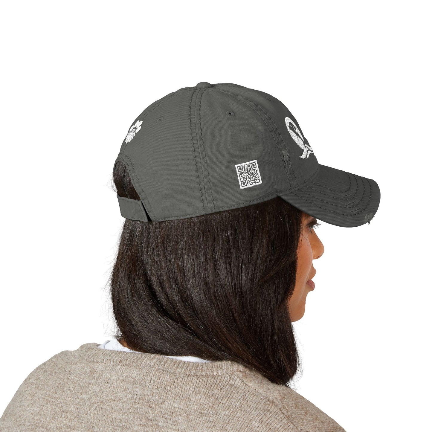Coastal Critter Distressed Dad Hat, Embroidered