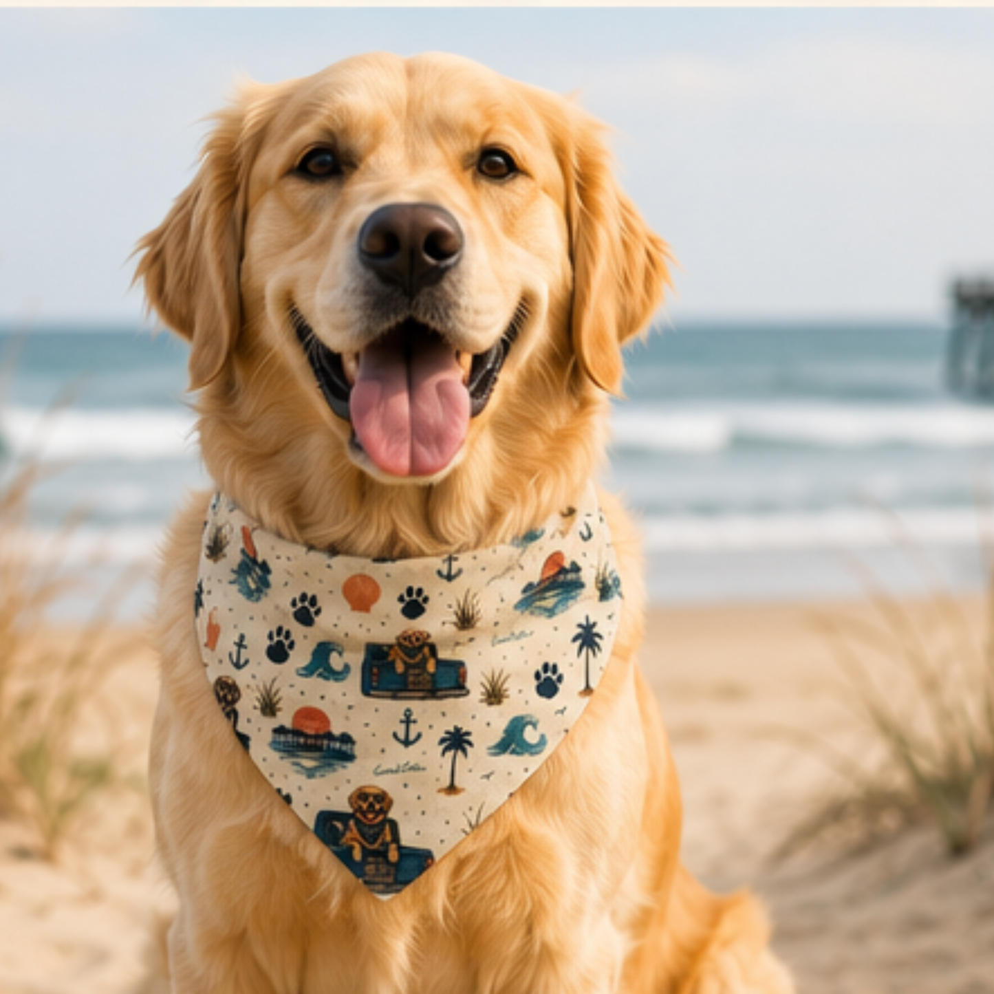 Shell Yeah I Fetch | Coastal Dog Bandana
