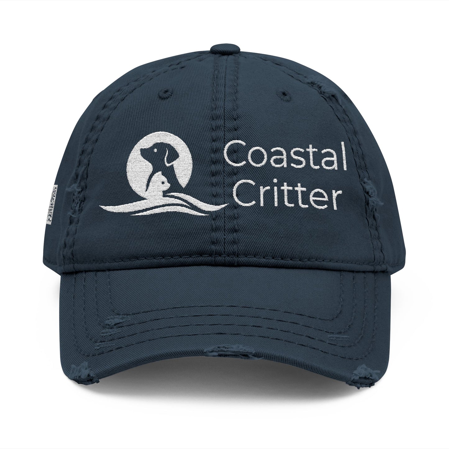 Coastal Critter Distressed Dad Hat, Embroidered