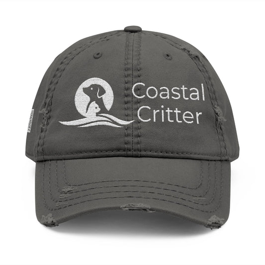 Coastal Critter Distressed Dad Hat, Embroidered