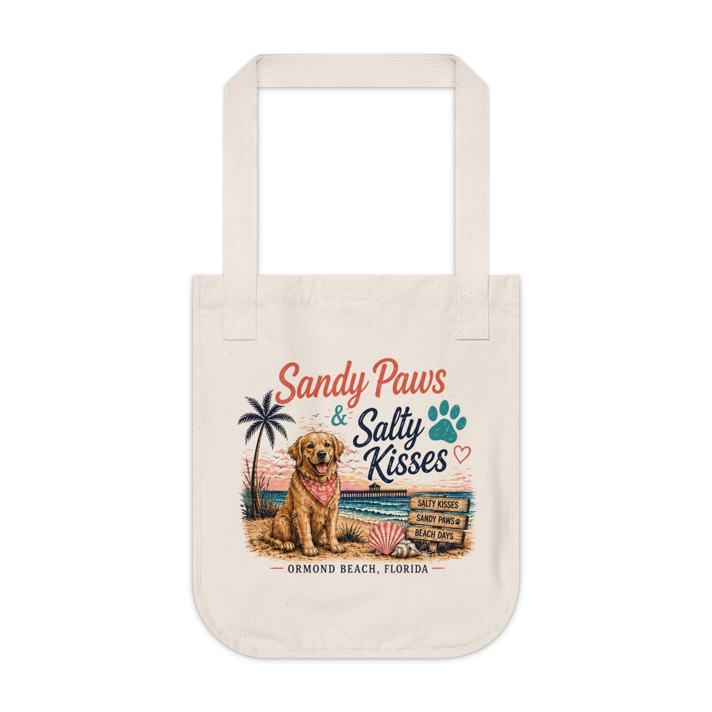 Sandy Paws & Salty Kisses | Coastal Beach Tote