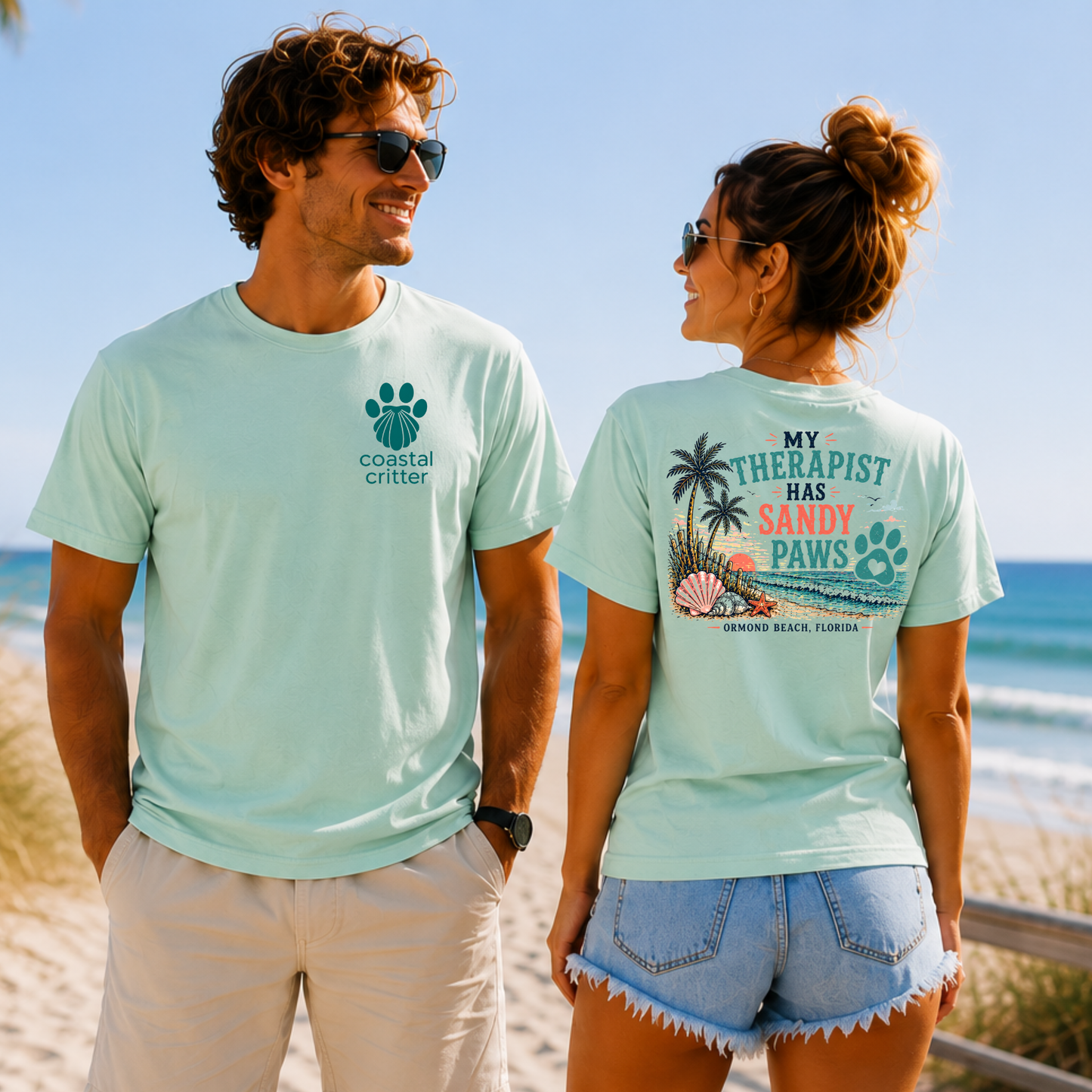My Therapist Has Sandy Paws | Coastal Beach Dog Tee