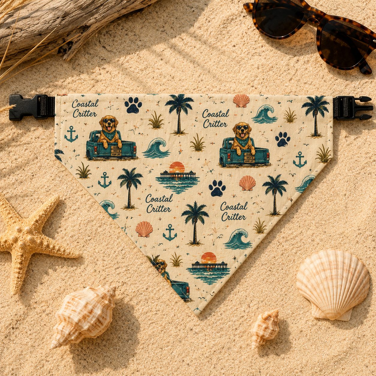 Shell Yeah I Fetch | Coastal Dog Bandana