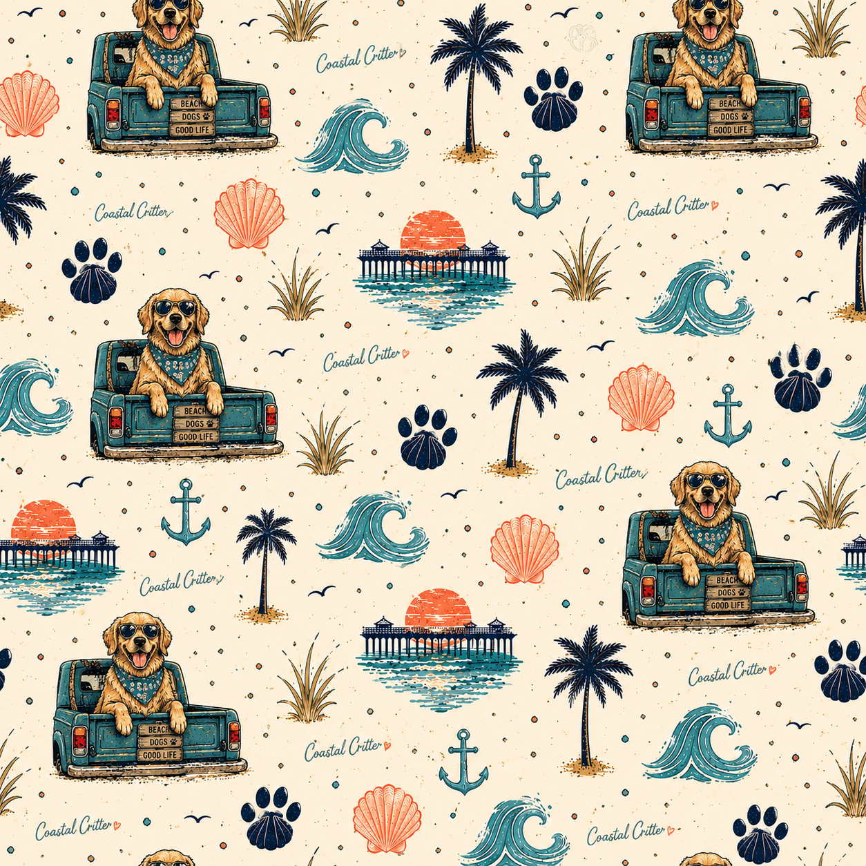 Shell Yeah I Fetch | Coastal Dog Bandana