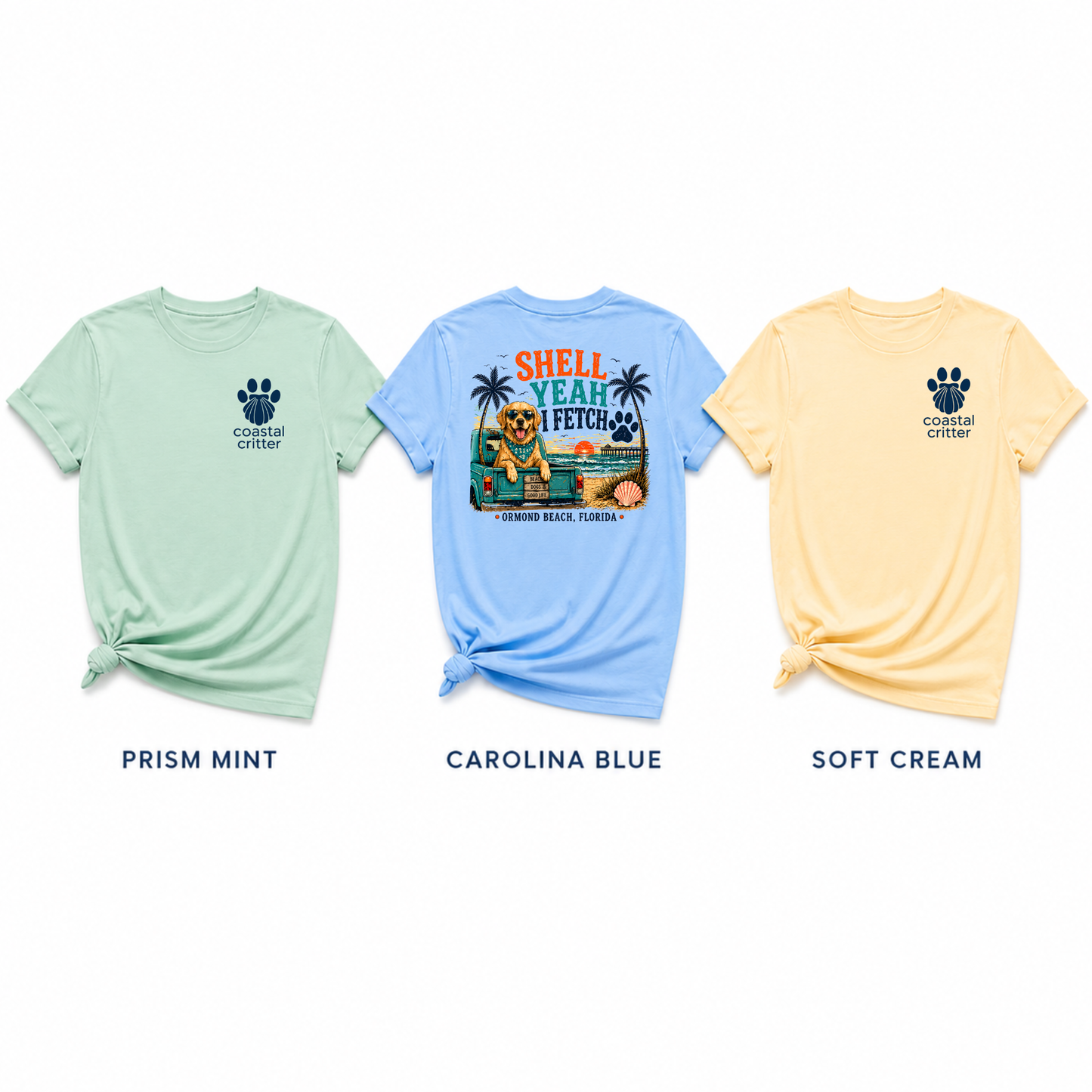 Shell Yeah I Fetch | Coastal Beach Dog Tee
